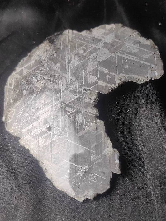 Swedish Muonionalusta Iron Meteorite Slice — No Cracks — Natural Fusion Crust — Meditative Collector Piece