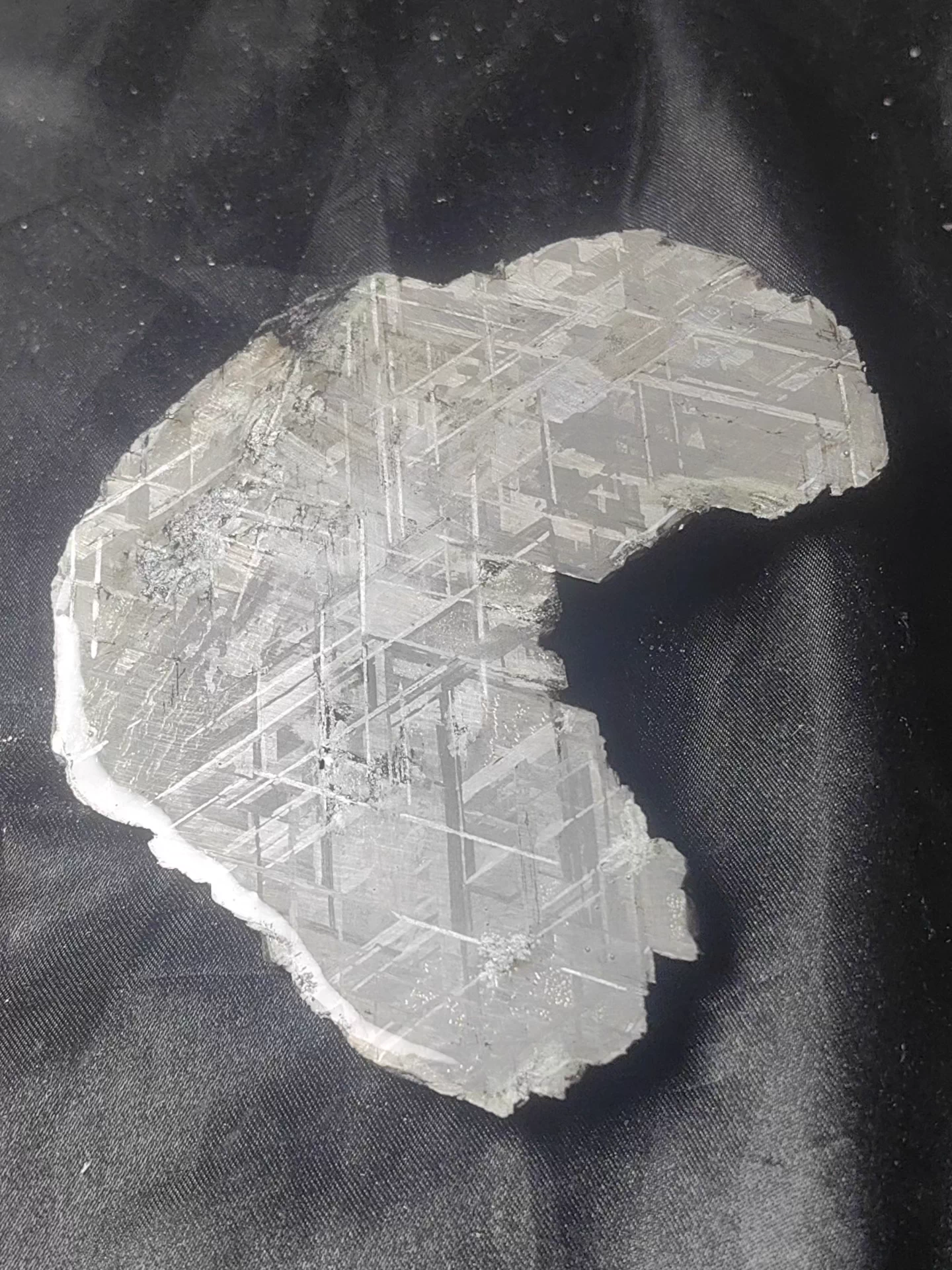 Swedish Muonionalusta Iron Meteorite Slice — No Cracks — Natural Fusion Crust — Meditative Collector Piece