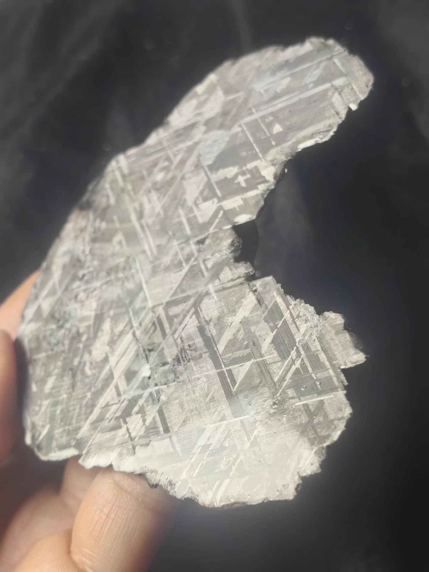 Swedish Muonionalusta Iron Meteorite Slice — No Cracks — Natural Fusion Crust — Meditative Collector Piece