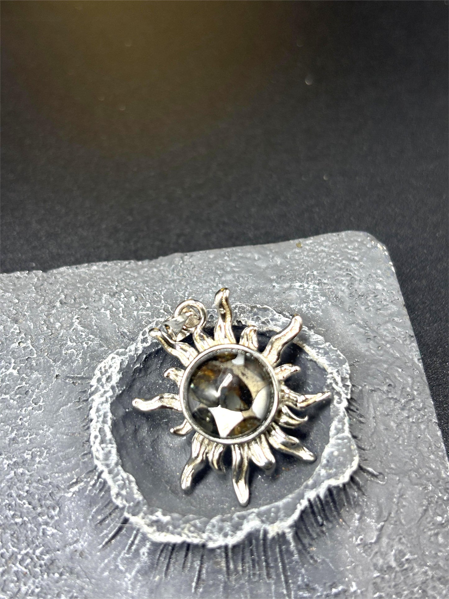 Sericho Meteorite Sun Necklace, Sterling Silver, Celestial Jewelry, Gift for Her, Space Jewelry, Unique Pendant