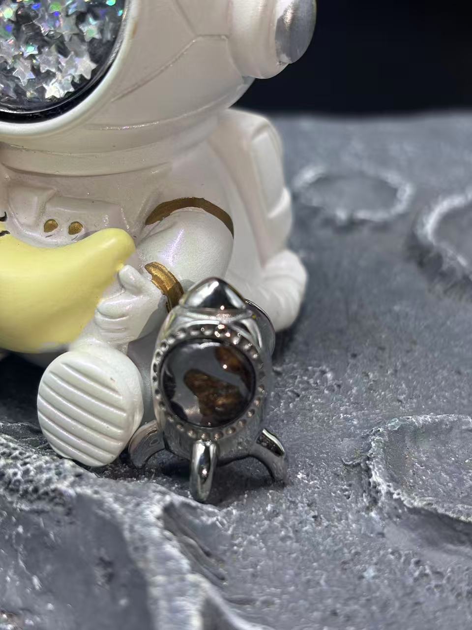 Sericho Meteorite Rocket Brooch, Sterling Silver Space Pin, Celestial Jewelry, Unique Sci-Fi Gift for Him for Her, Graduation Gift