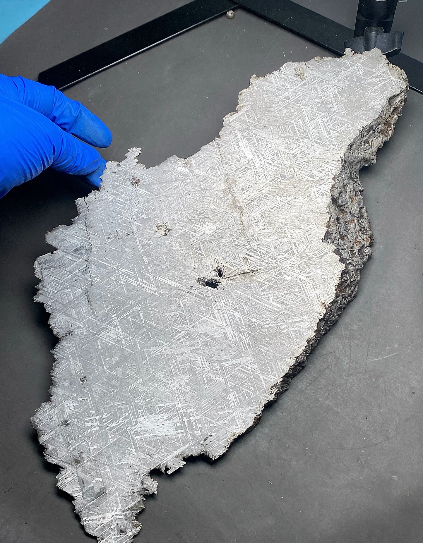 Huge Muonionalusta Meteorite End Cut Slice 2060g | Sweden Iron Nickel Meteorite | Widmanstätten Pattern Polished | Collector Specimen