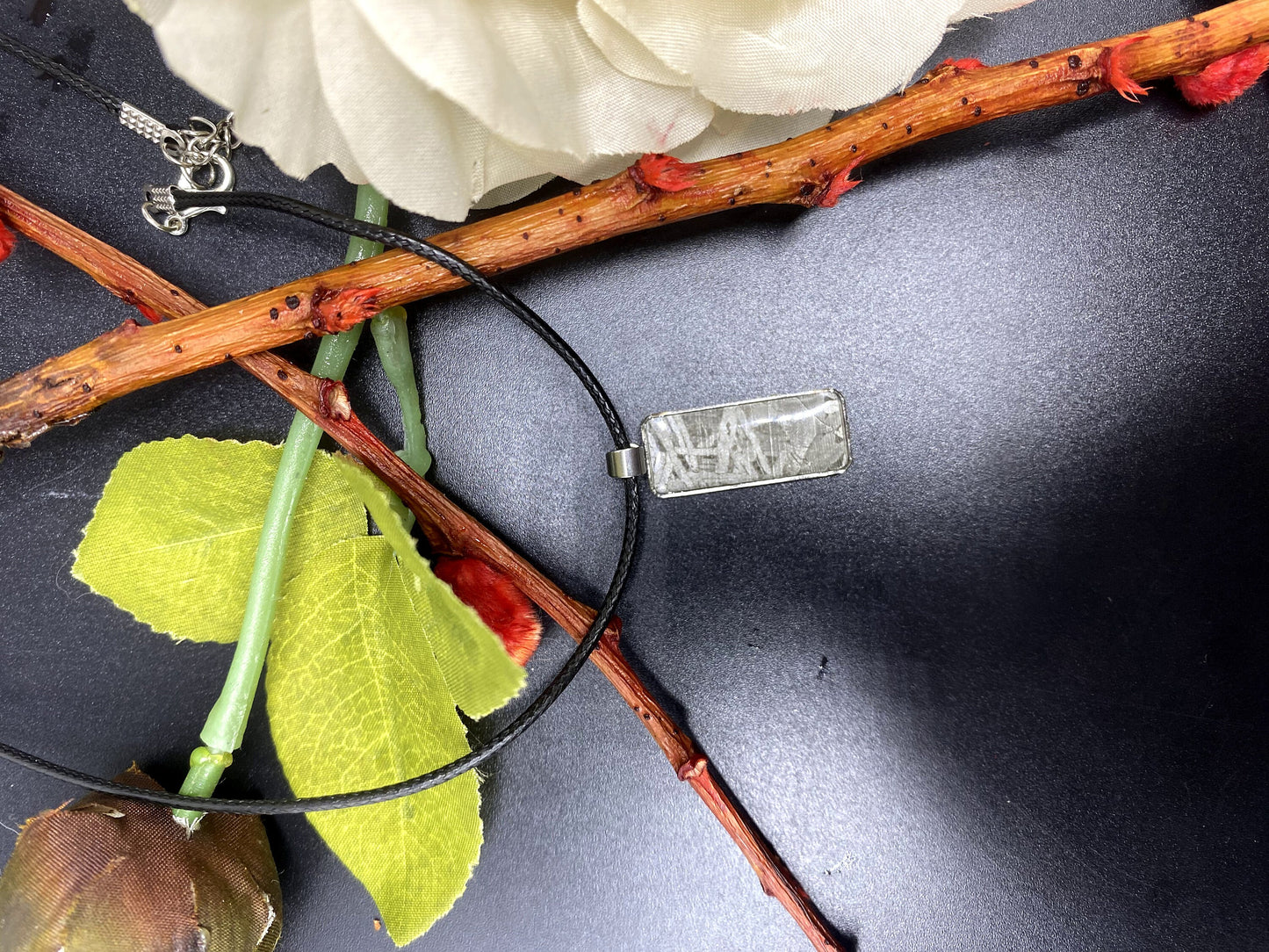 Iron meteorite Natural meteorite carving pendant! Rectangle Meteorite Pendant Necklace