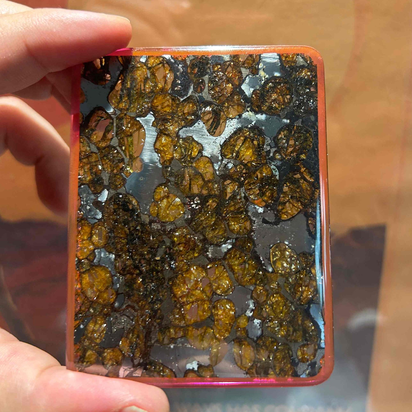 6x8cm Großer Sericho Pallasit/Meteoriten-Anhänger/Pallasit-Anhänger/Pallasit/Pallasit-Ornament/Meteoriten-Zubehör