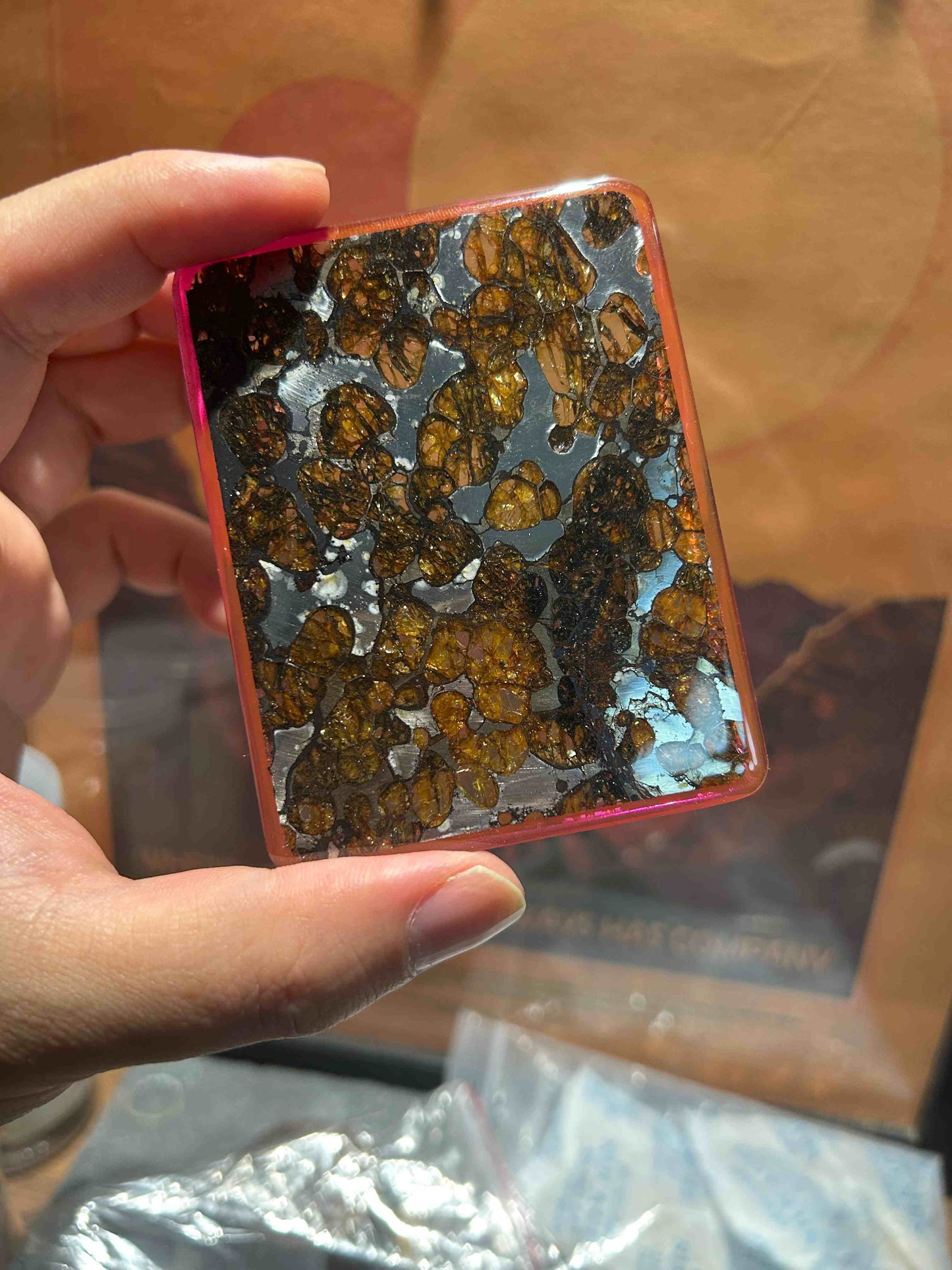 6x8cm Großer Sericho Pallasit/Meteoriten-Anhänger/Pallasit-Anhänger/Pallasit/Pallasit-Ornament/Meteoriten-Zubehör
