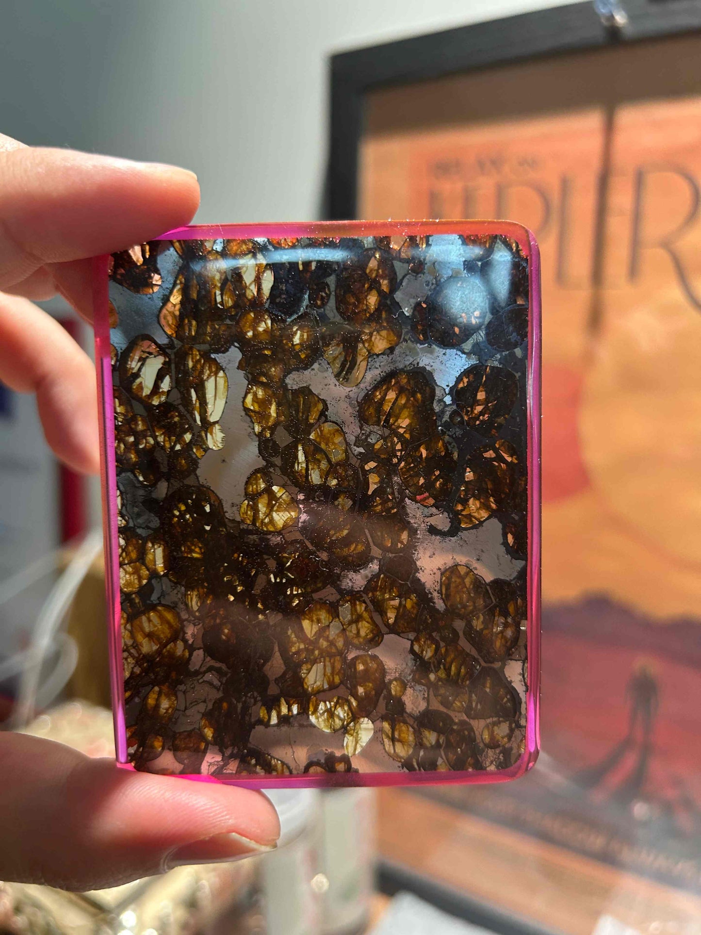 6x8cm Großer Sericho Pallasit/Meteoriten-Anhänger/Pallasit-Anhänger/Pallasit/Pallasit-Ornament/Meteoriten-Zubehör