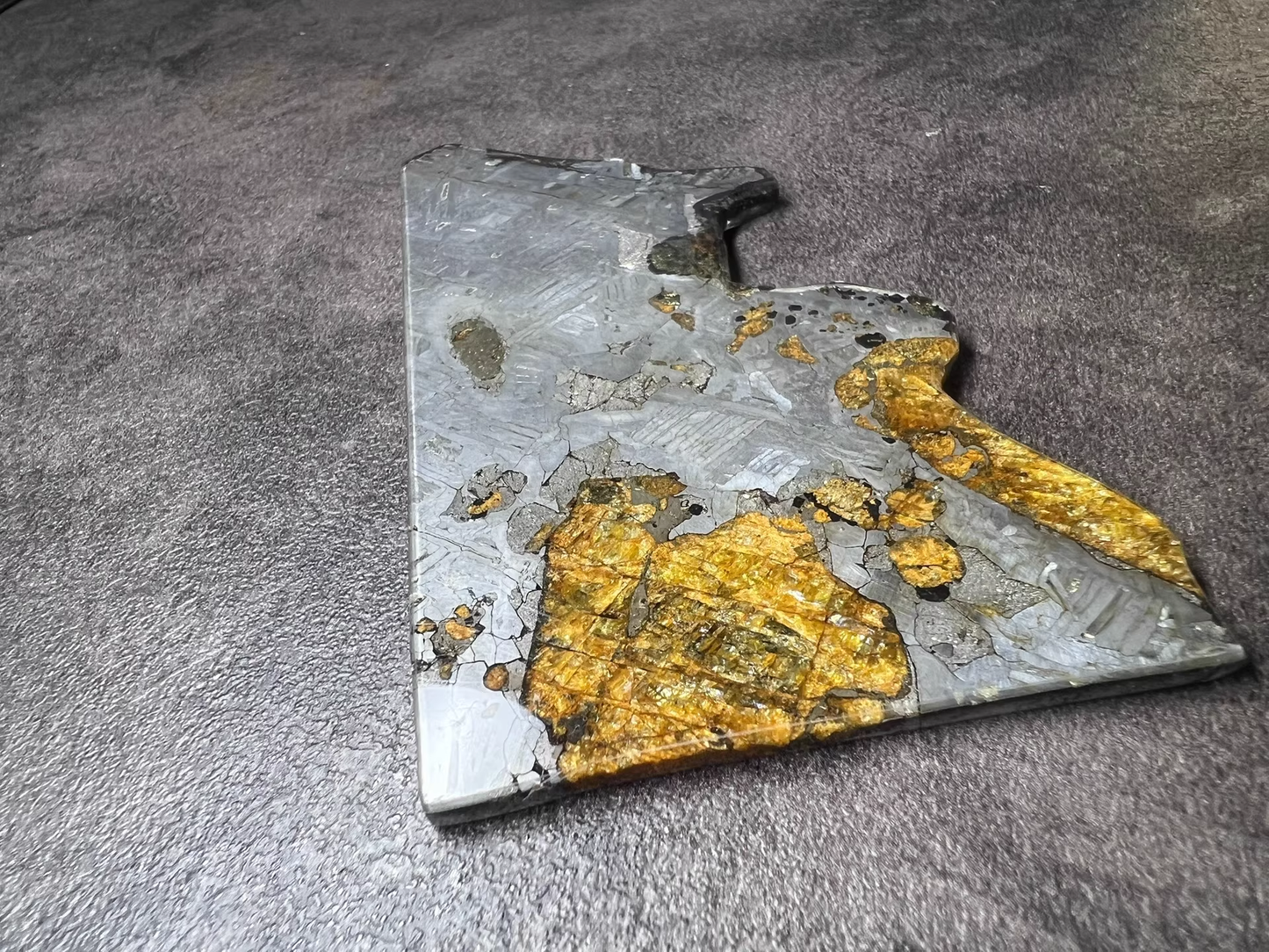 Last Remaining Aletai Pallasite Meteorite Slice – 94.5g Ultra Rare Collectible