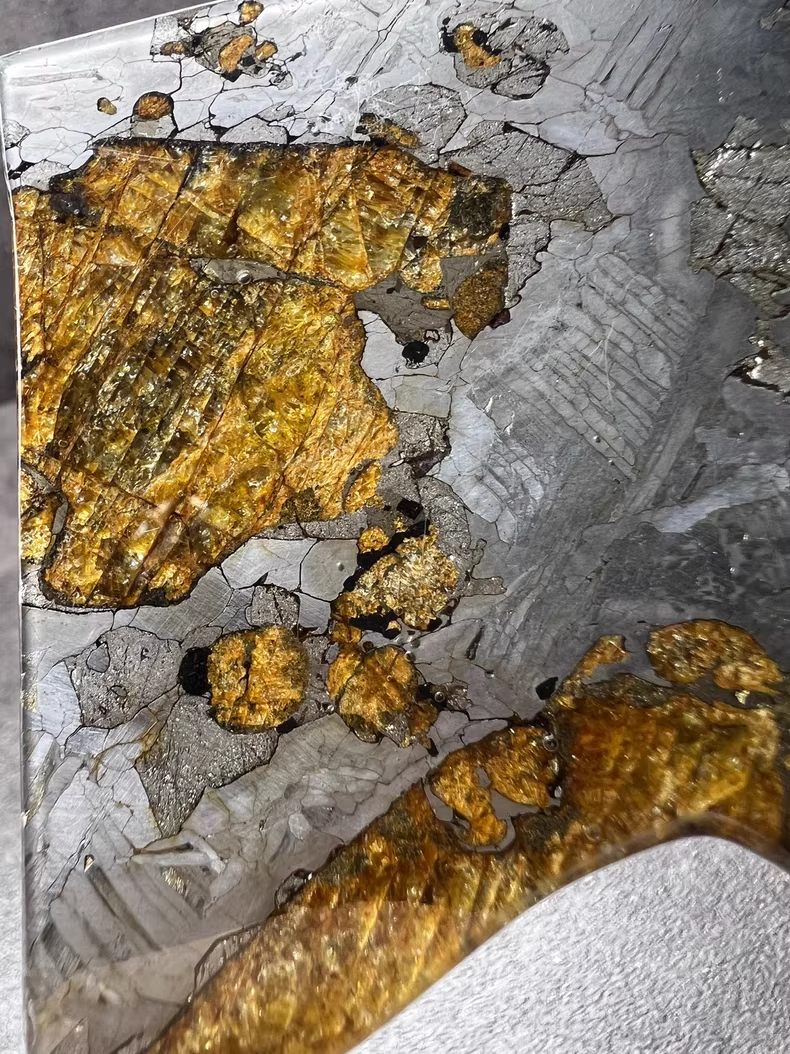 Last Remaining Aletai Pallasite Meteorite Slice – 94.5g Ultra Rare Collectible