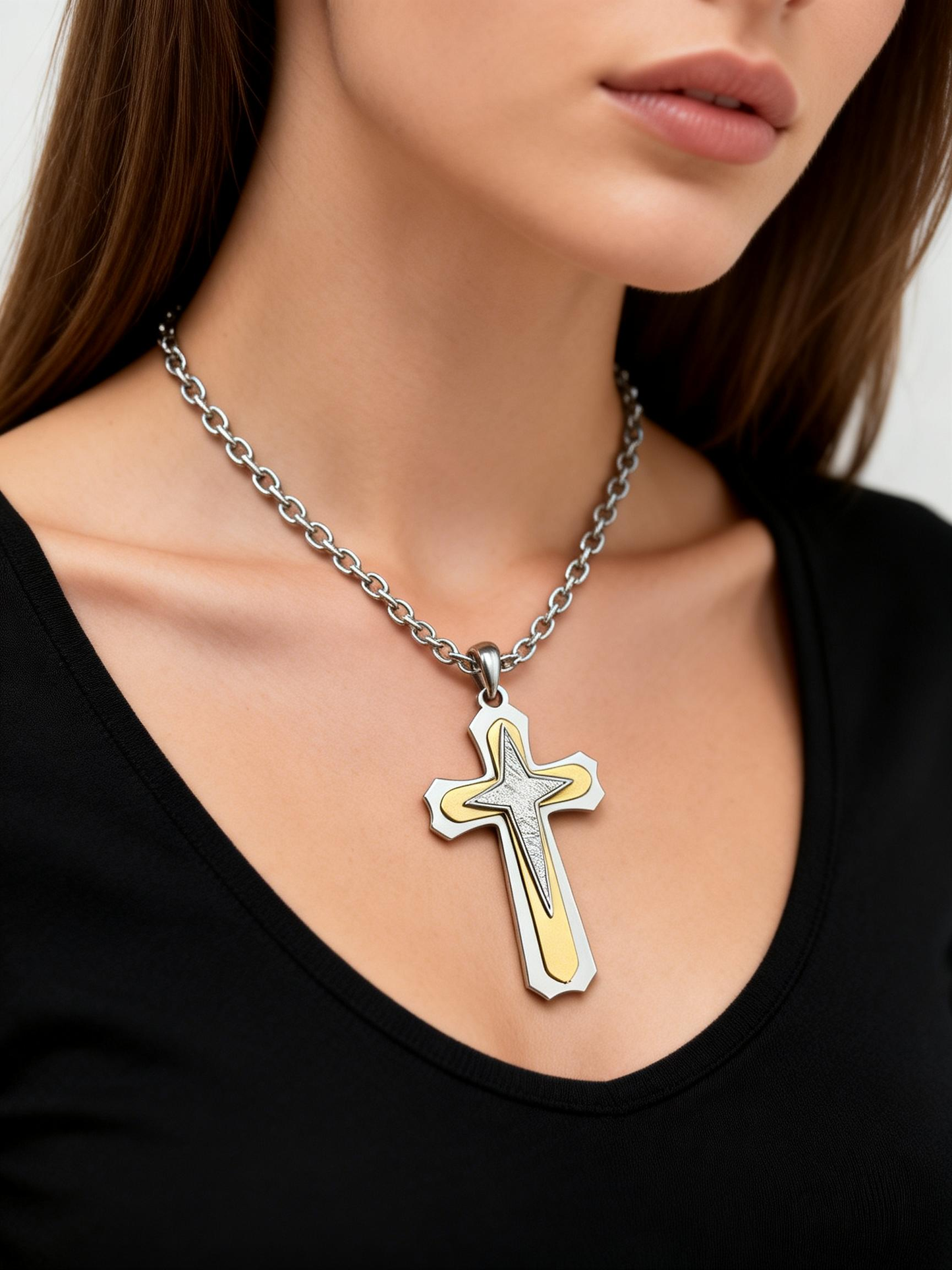 Iron Meteorite Cross Pendant|Meteorite Necklace With Gift Box And Certificate 18x35mm