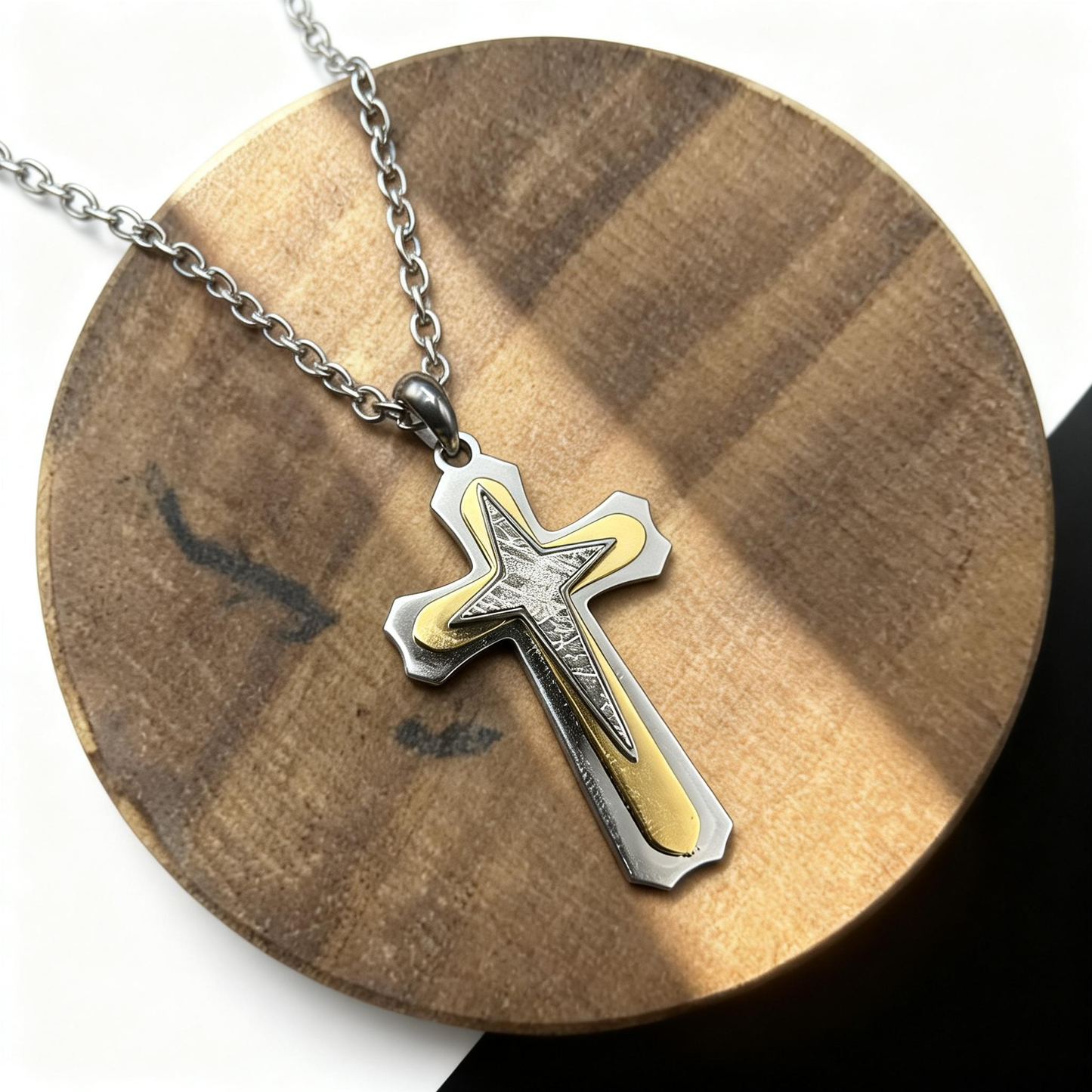 Iron Meteorite Cross Pendant|Meteorite Necklace With Gift Box And Certificate 18x35mm