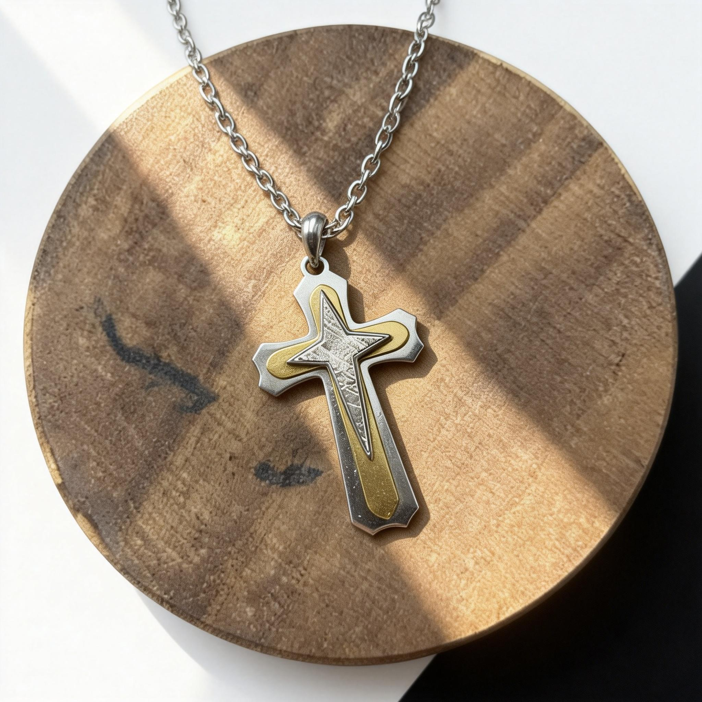 Iron Meteorite Cross Pendant|Meteorite Necklace With Gift Box And Certificate 18x35mm