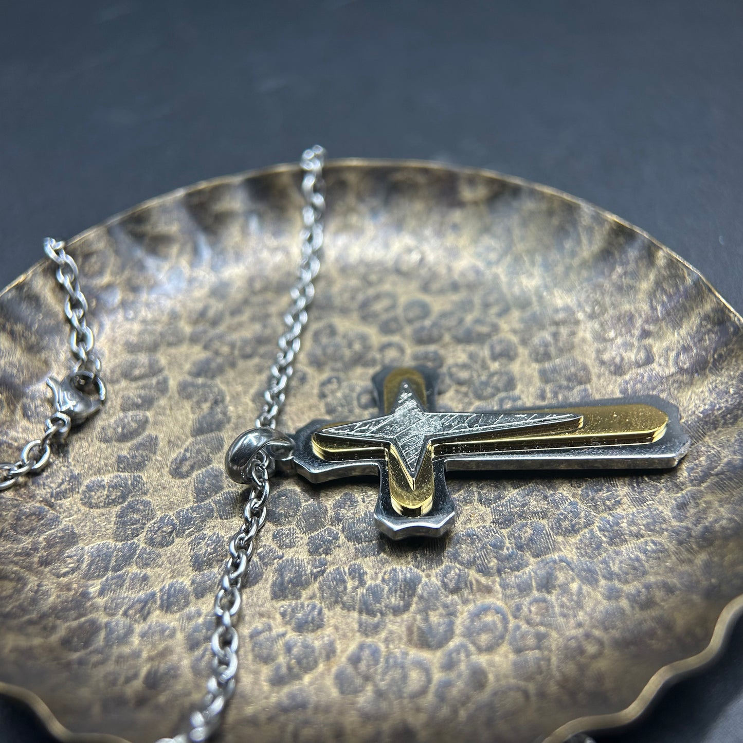 Iron Meteorite Cross Pendant|Meteorite Necklace With Gift Box And Certificate 18x35mm