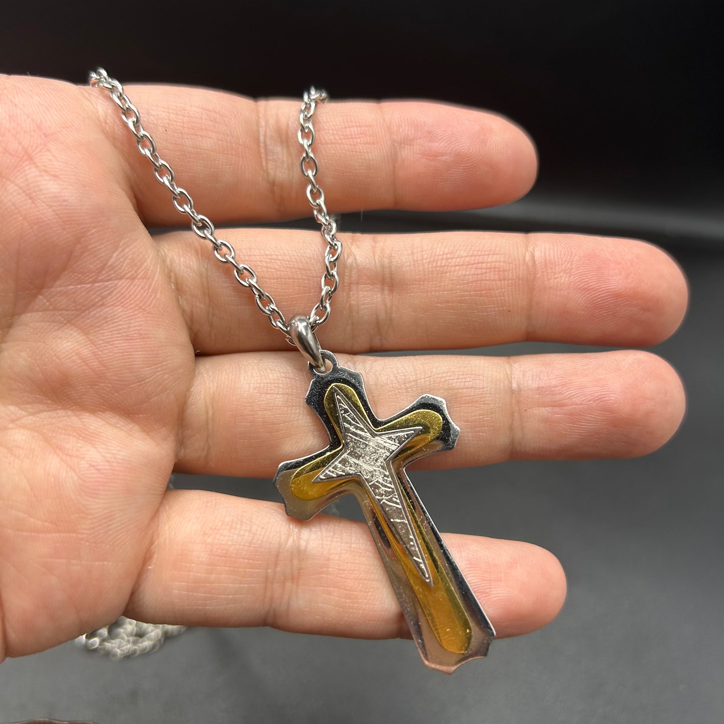 Iron Meteorite Cross Pendant|Meteorite Necklace With Gift Box And Certificate 18x35mm