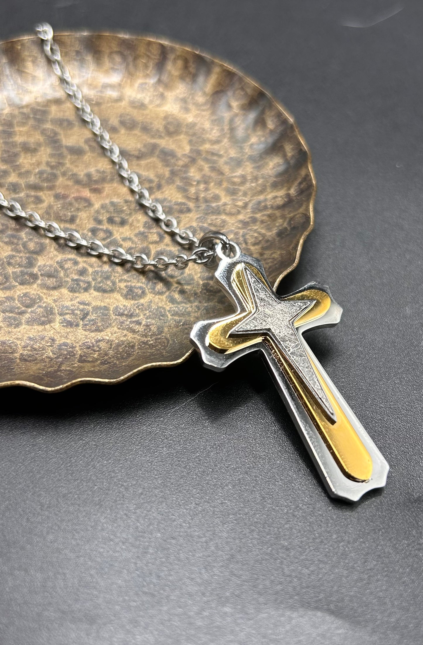 Iron Meteorite Cross Pendant|Meteorite Necklace With Gift Box And Certificate 18x35mm