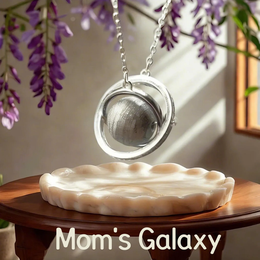 Altai Meteorite Necklace: 925 Silver Planetary Rings Pendant