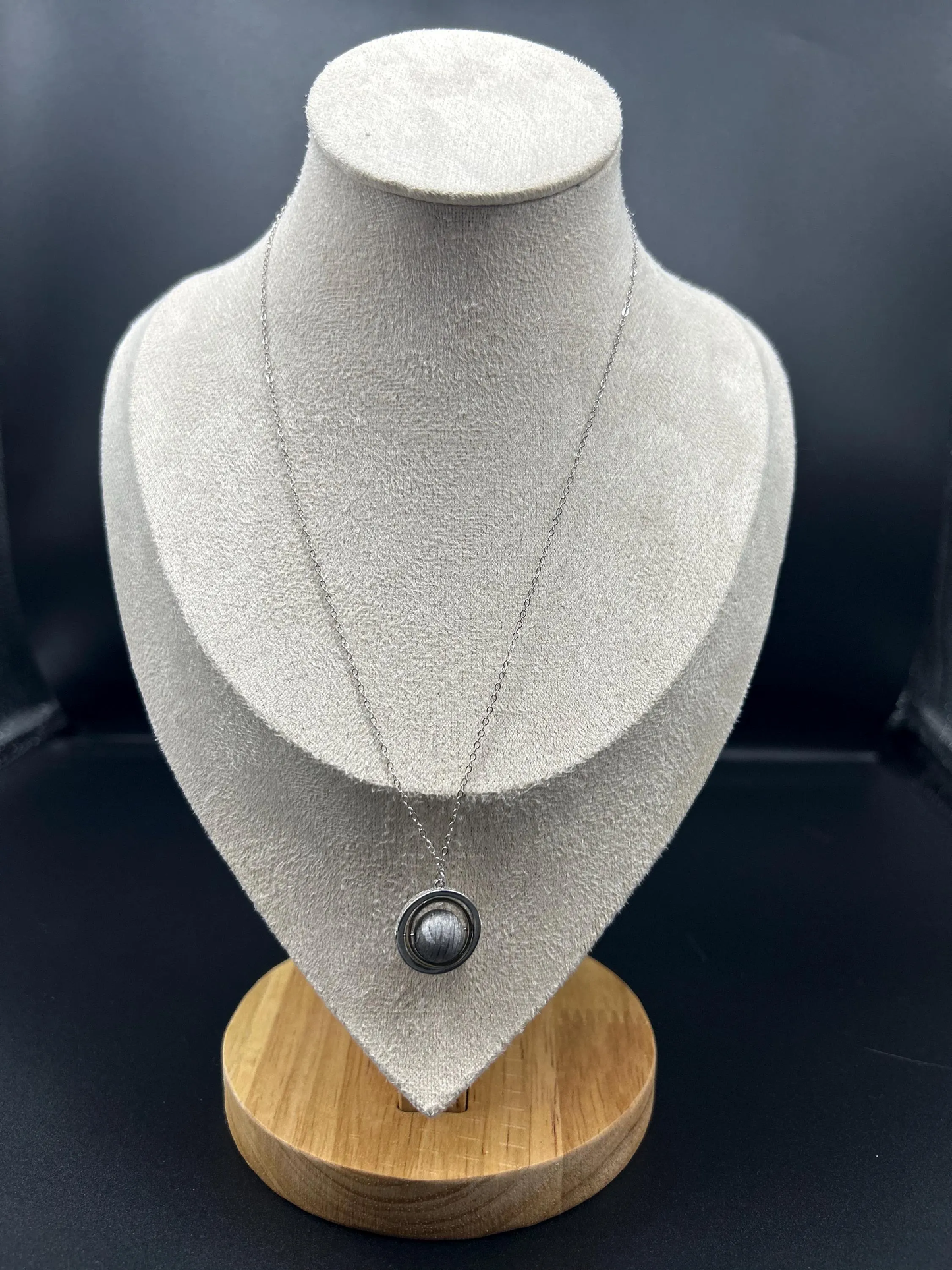 Altai Meteorite Necklace: 925 Silver Planetary Rings Pendant