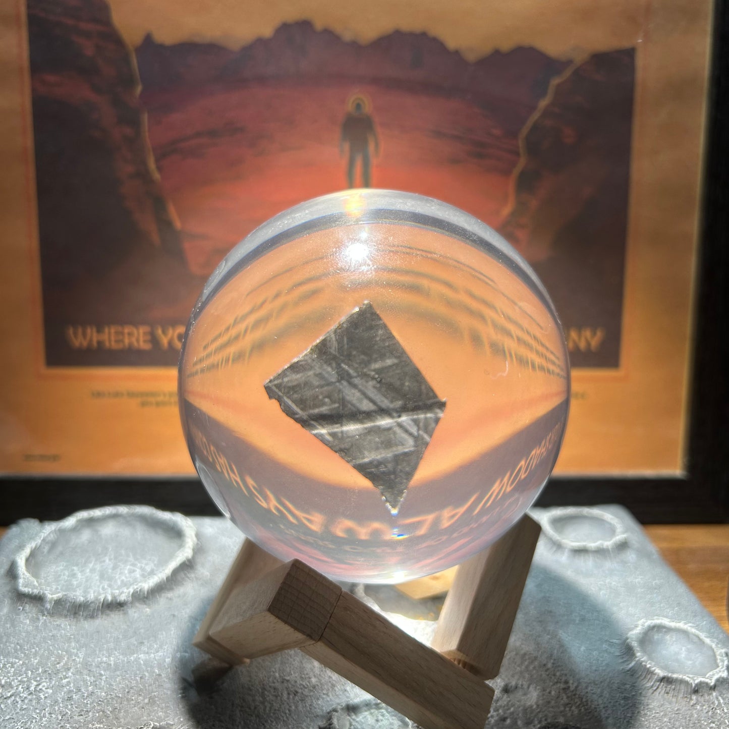 Authentic Muonionalusta Iron Meteorite Sphere Display (100mm)