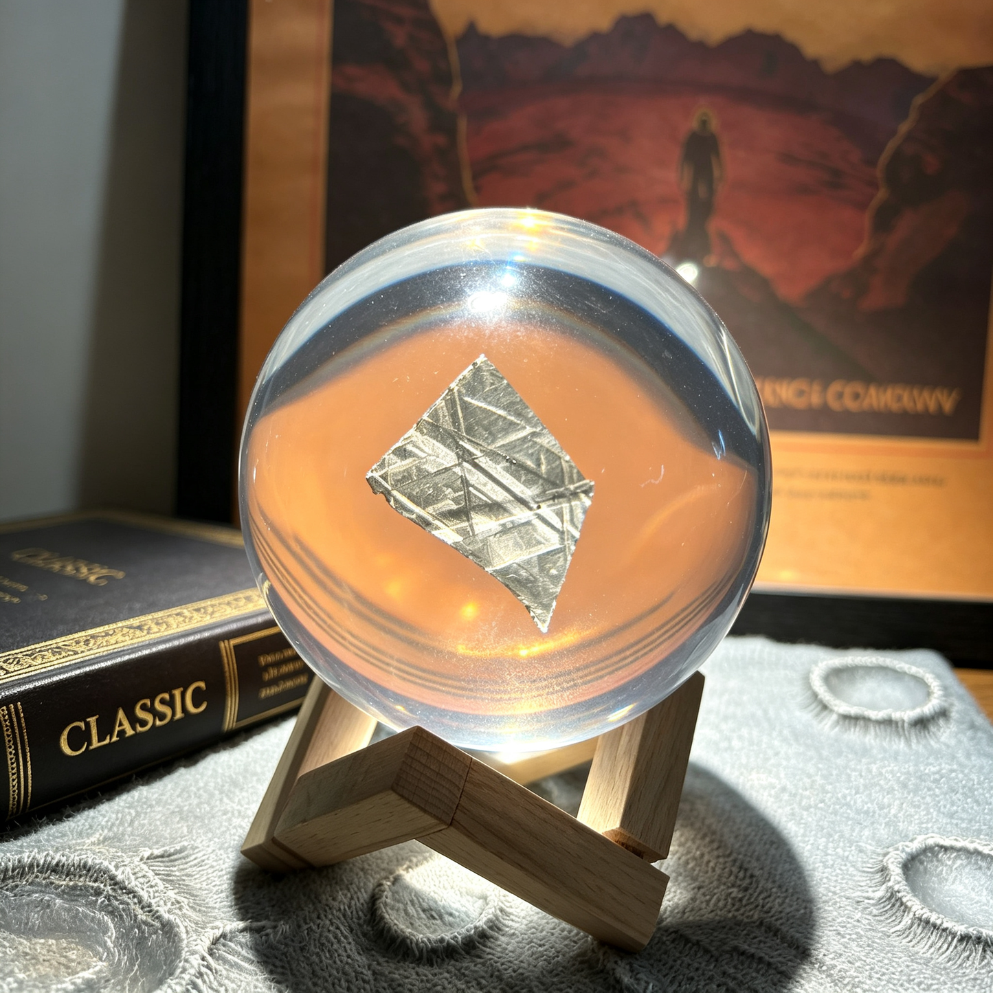 Authentic Muonionalusta Iron Meteorite Sphere Display (100mm)