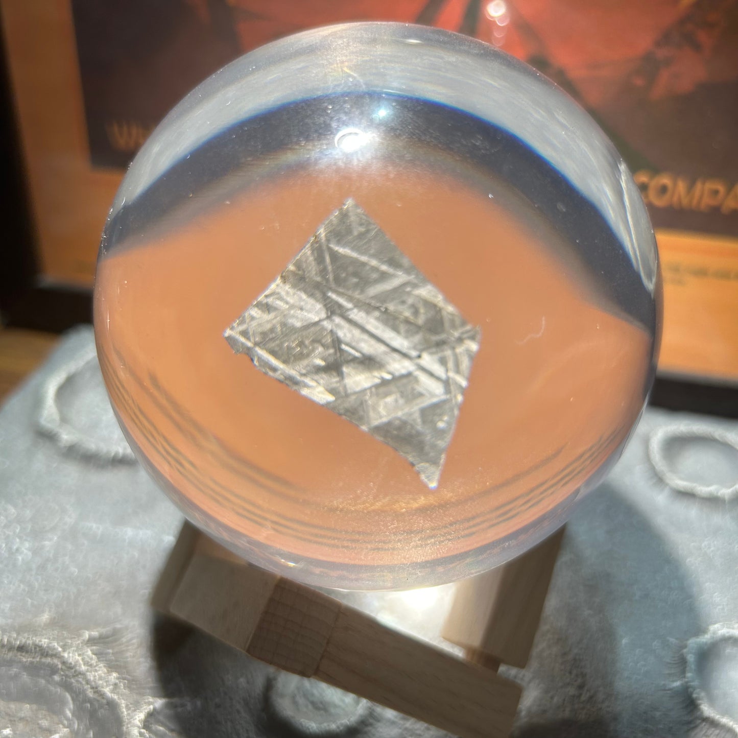 Authentic Muonionalusta Iron Meteorite Sphere Display (100mm)
