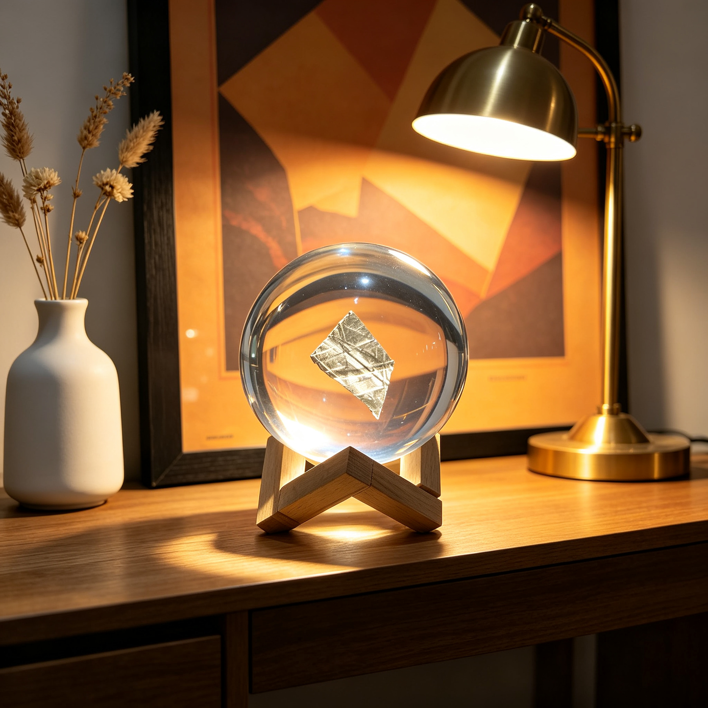 Authentic Muonionalusta Iron Meteorite Sphere Display (100mm)