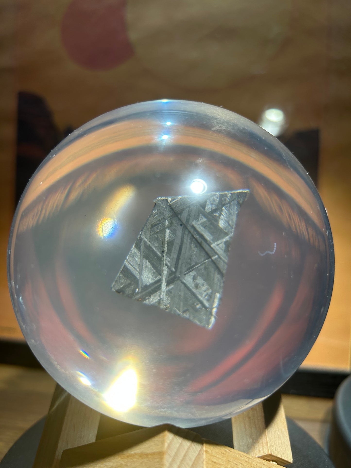 Authentic Muonionalusta Iron Meteorite Sphere Display (100mm)