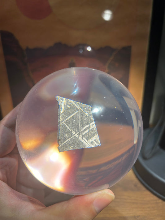 Authentic Muonionalusta Iron Meteorite Sphere Display (100mm)