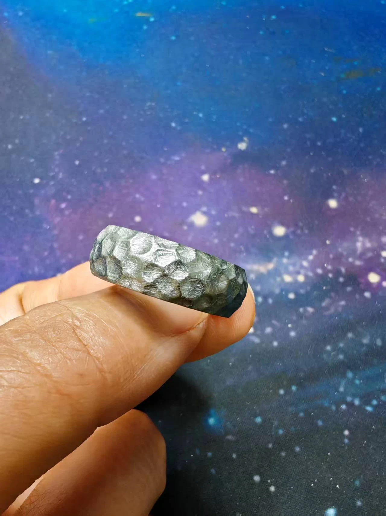 Crater Band: 100% Natural Muonionalusta Meteorite Ring