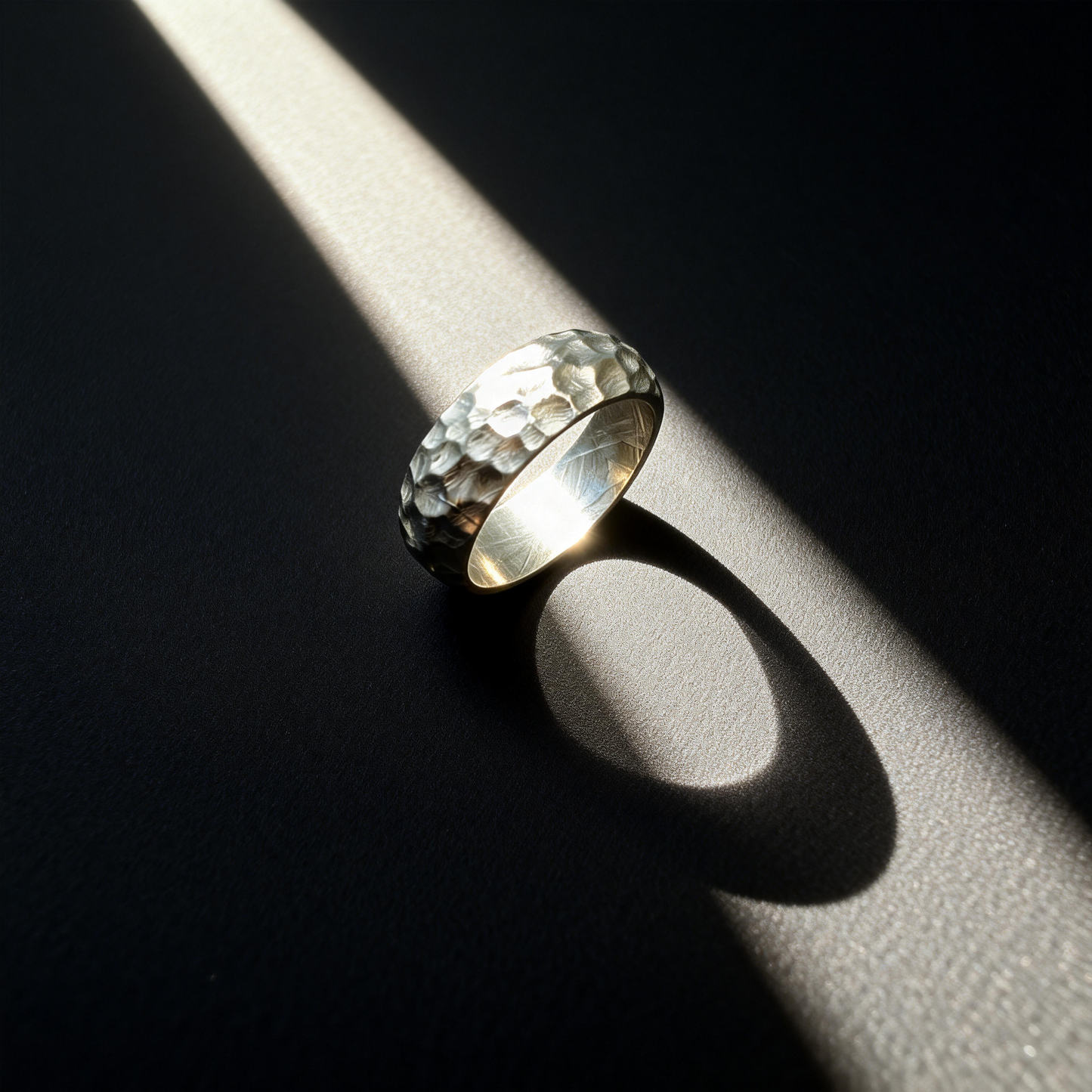 Crater Band: 100% Natural Muonionalusta Meteorite Ring