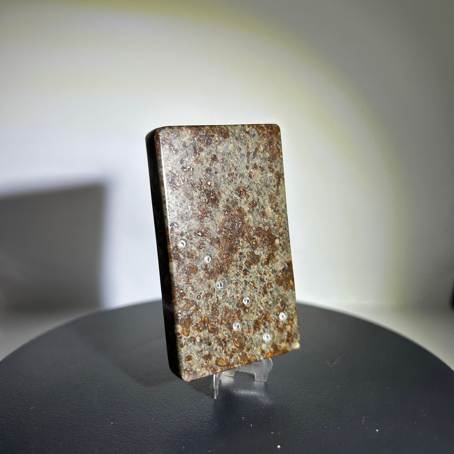 Authentic NWA 869 Chondrite Meteorite Plaque | Real Space Rock | Meteorite Specimen | The Big Dipper Inlay | 40×60×5mm | Gift‑Ready + COA