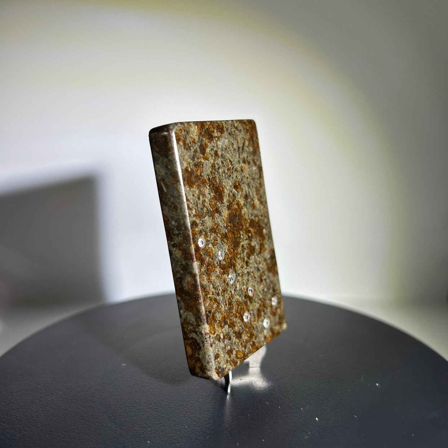 Authentic NWA 869 Chondrite Meteorite Plaque | Real Space Rock | Meteorite Specimen | The Big Dipper Inlay | 40×60×5mm | Gift‑Ready + COA