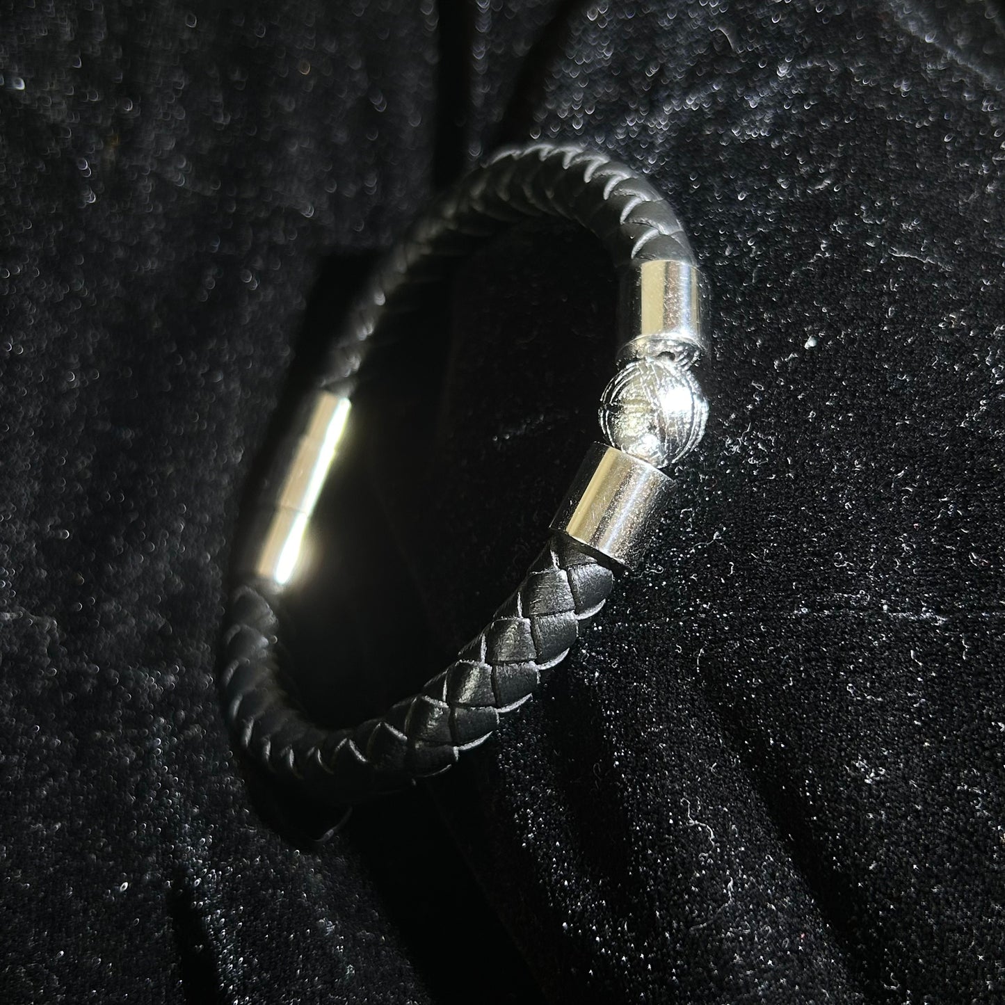 Genuine Iron Meteorite Bead Stretch Bracelet|Widmanstätten Pattern Center Bead | Elastic Wristband | Minimal Unisex Gift