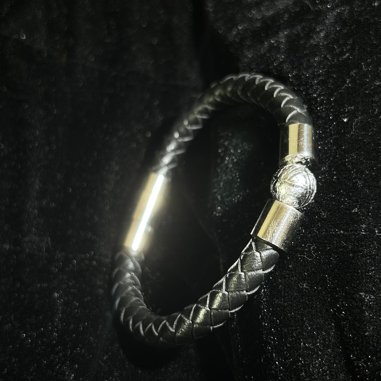 Genuine Iron Meteorite Bead Stretch Bracelet|Widmanstätten Pattern Center Bead | Elastic Wristband | Minimal Unisex Gift