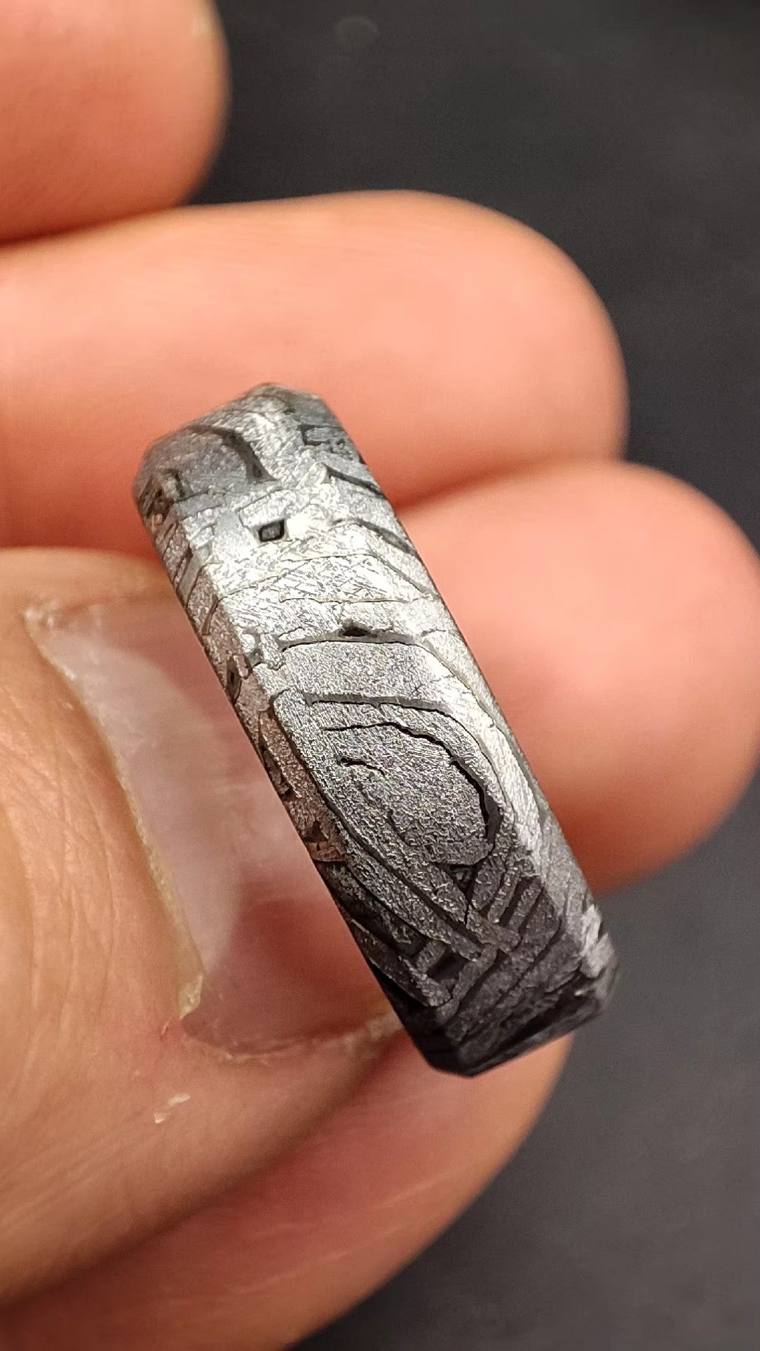Joyería de Meteorito, Anillo Banda de Meteorito, Meteorito Altai, Anillo de Meteorito, Accesorios de Meteorito