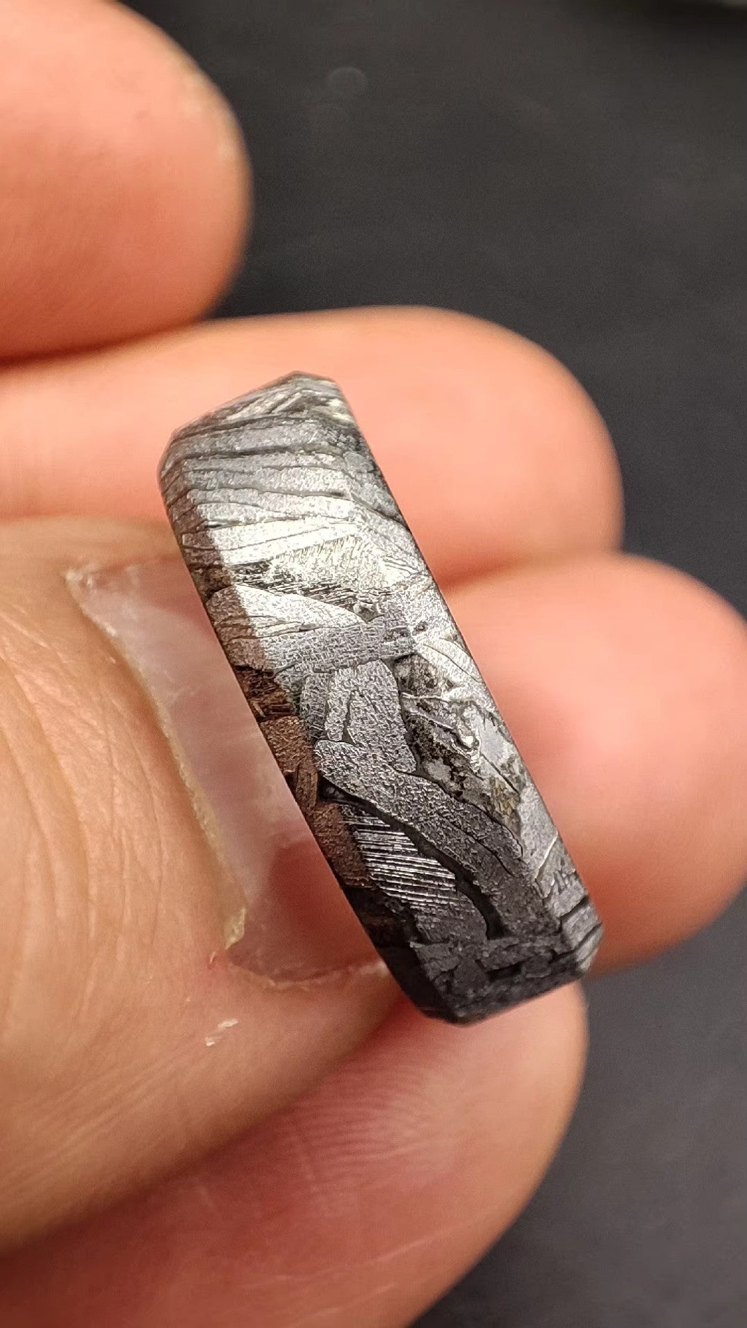 Joyería de Meteorito, Anillo Banda de Meteorito, Meteorito Altai, Anillo de Meteorito, Accesorios de Meteorito