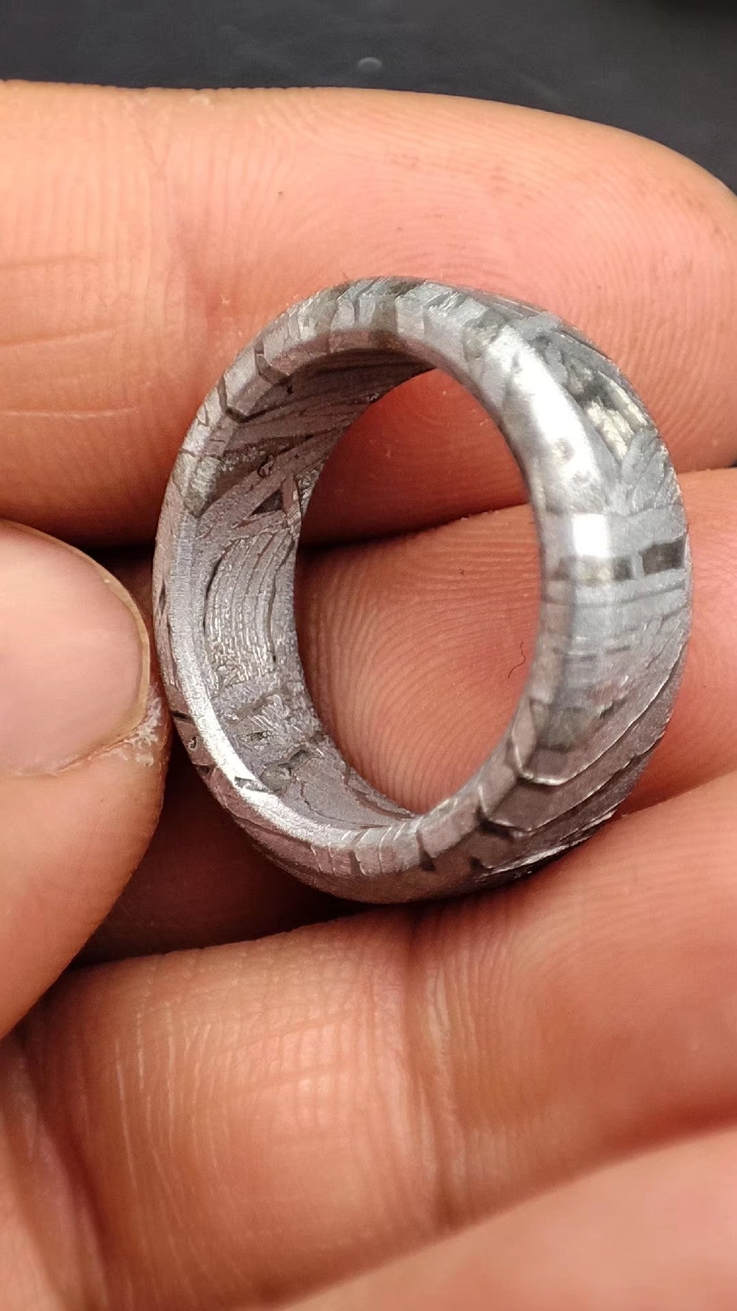 Joyería de Meteorito, Anillo Banda de Meteorito, Meteorito Altai, Anillo de Meteorito, Accesorios de Meteorito