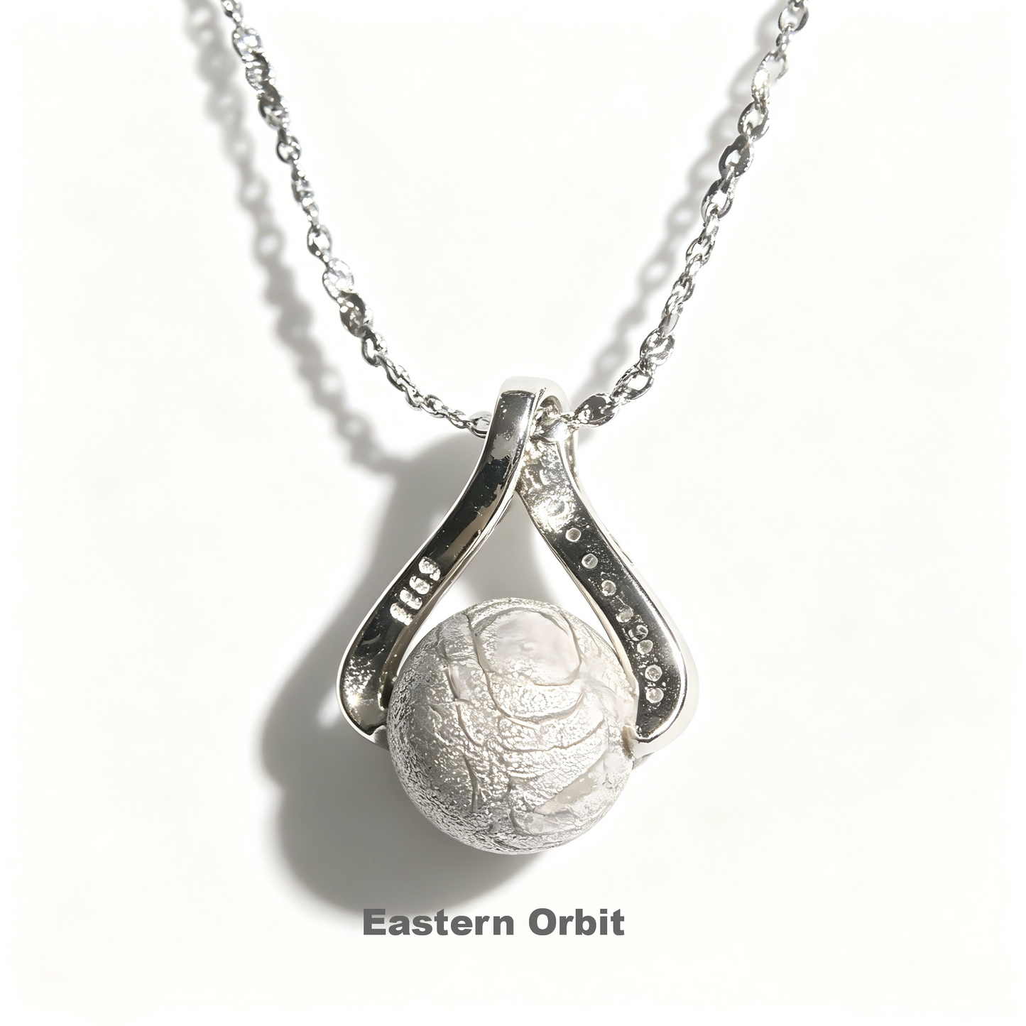 Genuine Type IIIE Iron Meteorite Bead Pendant Necklace|Crossed‑Scarf Style Setting | 925 Sterling Silver Set | Gift Box + COA