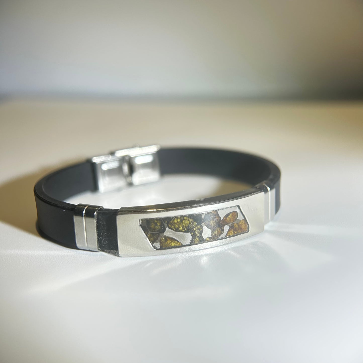 High Quality Kenya Sericho Pallasite-Inspired Bracelet (Unisex)| 17–20 cm| Minimalist Meteorite Jewelry Gift