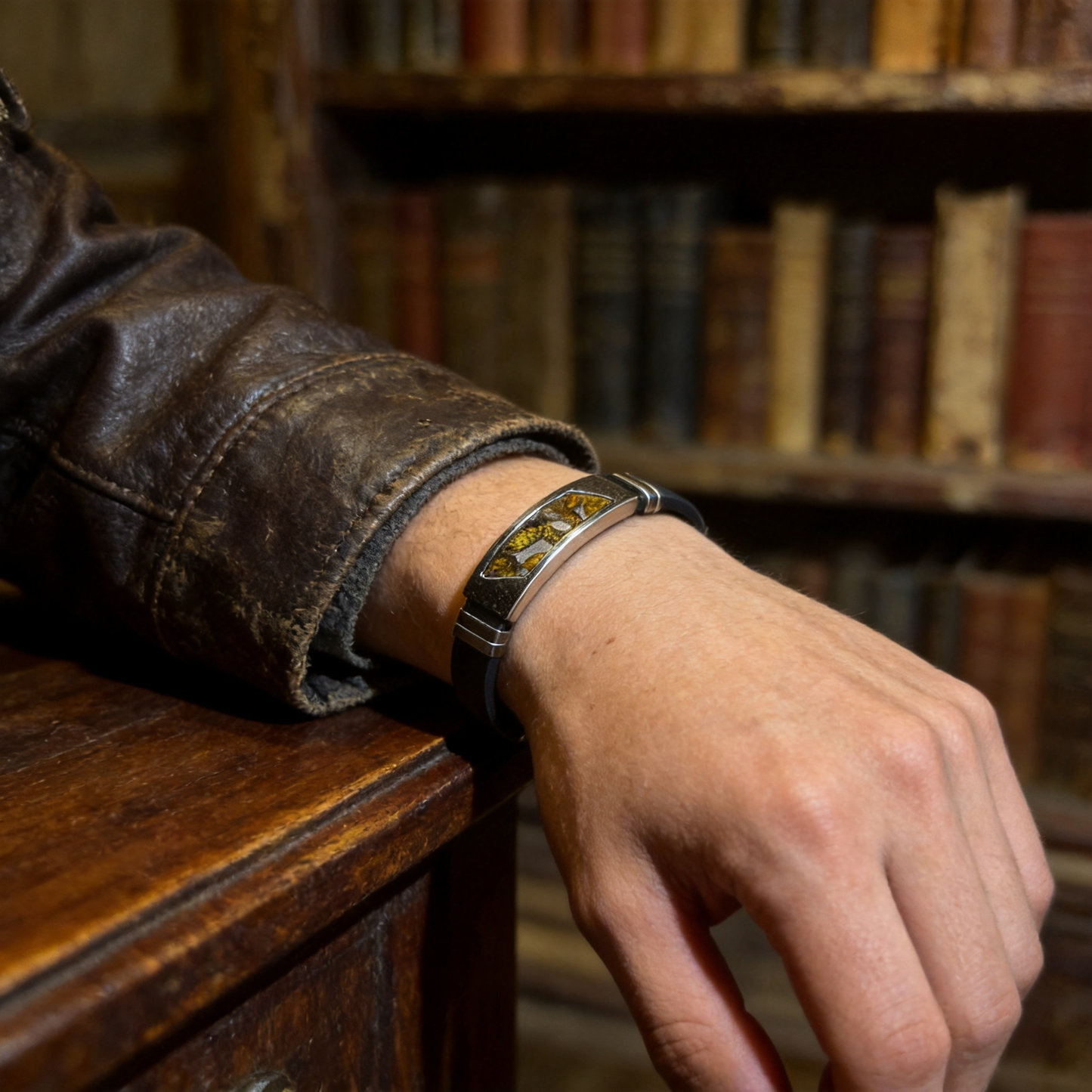 High Quality Kenya Sericho Pallasite-Inspired Bracelet (Unisex)| 17–20 cm| Minimalist Meteorite Jewelry Gift