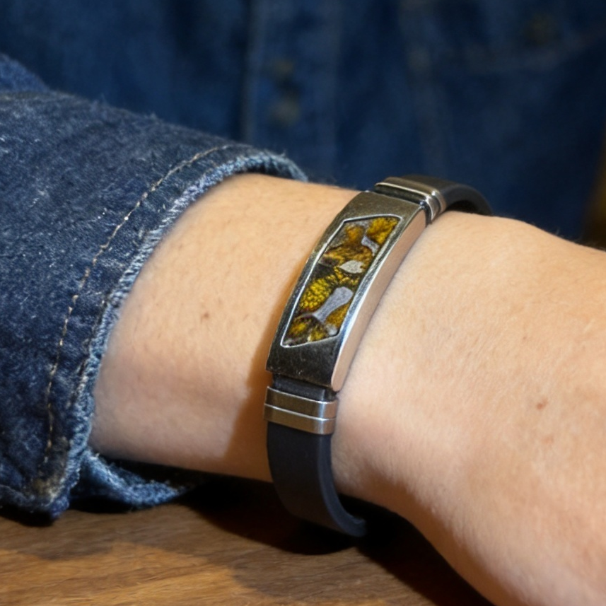 High Quality Kenya Sericho Pallasite-Inspired Bracelet (Unisex)| 17–20 cm| Minimalist Meteorite Jewelry Gift