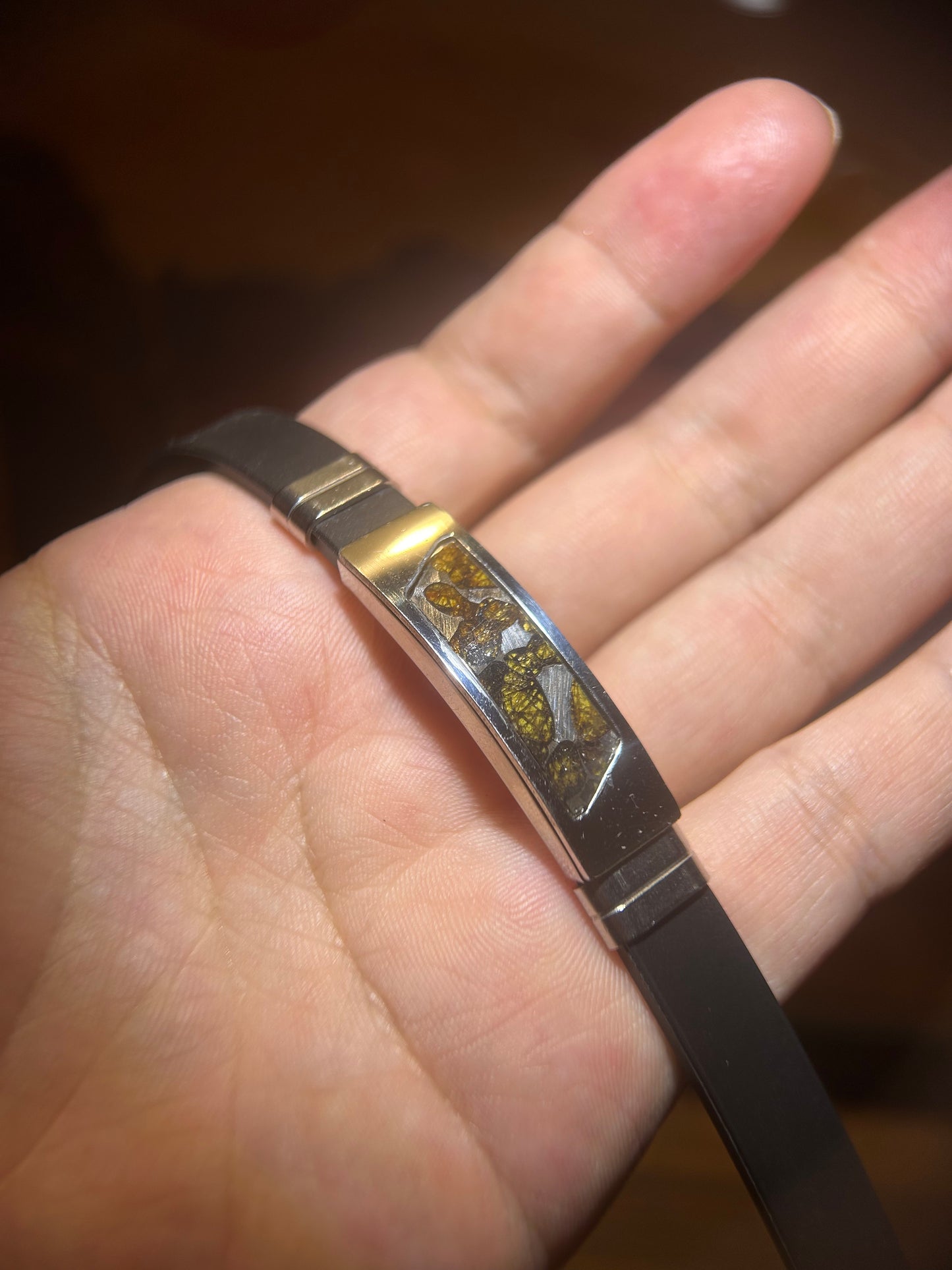 High Quality Kenya Sericho Pallasite-Inspired Bracelet (Unisex)| 17–20 cm| Minimalist Meteorite Jewelry Gift