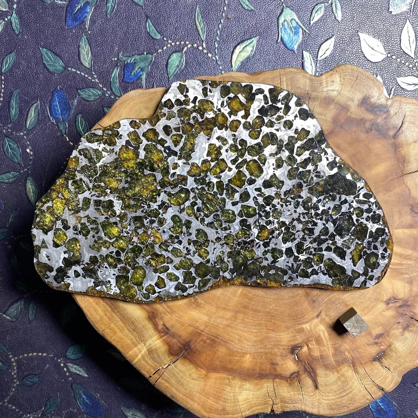 Seymchan Pallasite Meteorite Slice – Imperial Green Olivine Collector’s Piece