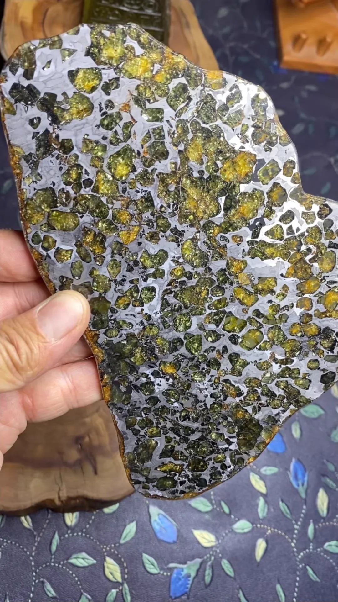 Seymchan Pallasite Meteorite Slice – Imperial Green Olivine Collector’s Piece