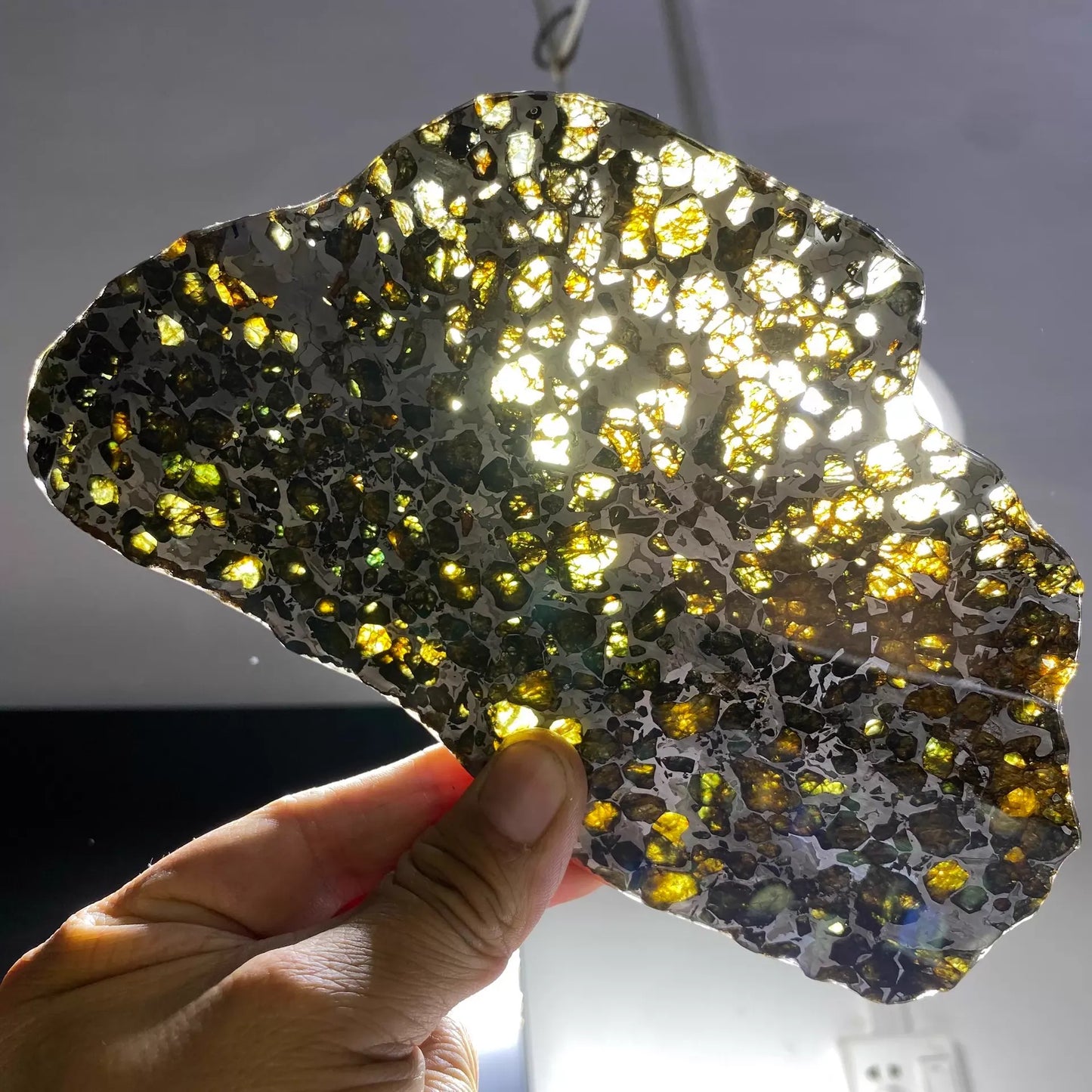 Seymchan Pallasite Meteorite Slice – Imperial Green Olivine Collector’s Piece