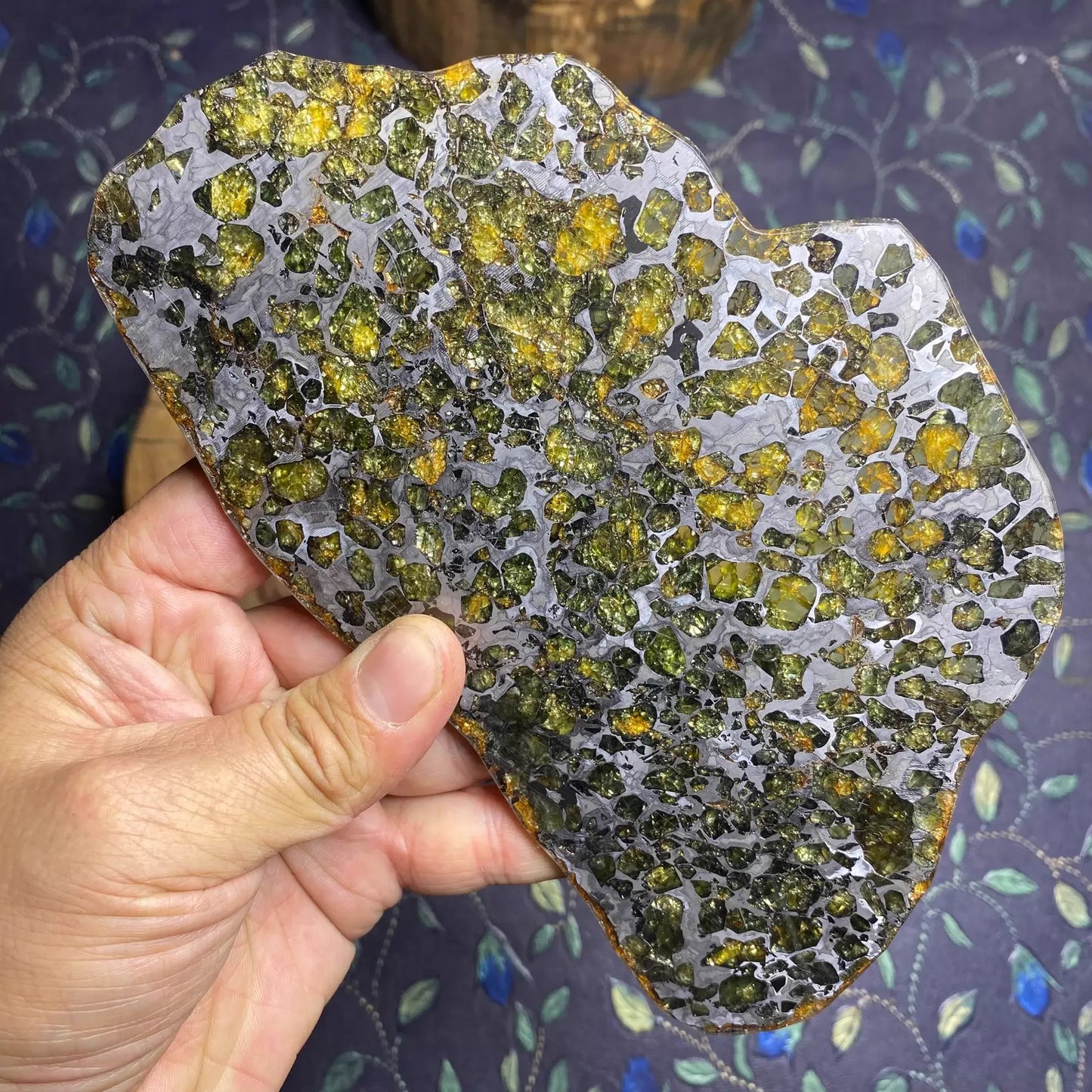 Seymchan Pallasite Meteorite Slice – Imperial Green Olivine Collector’s Piece