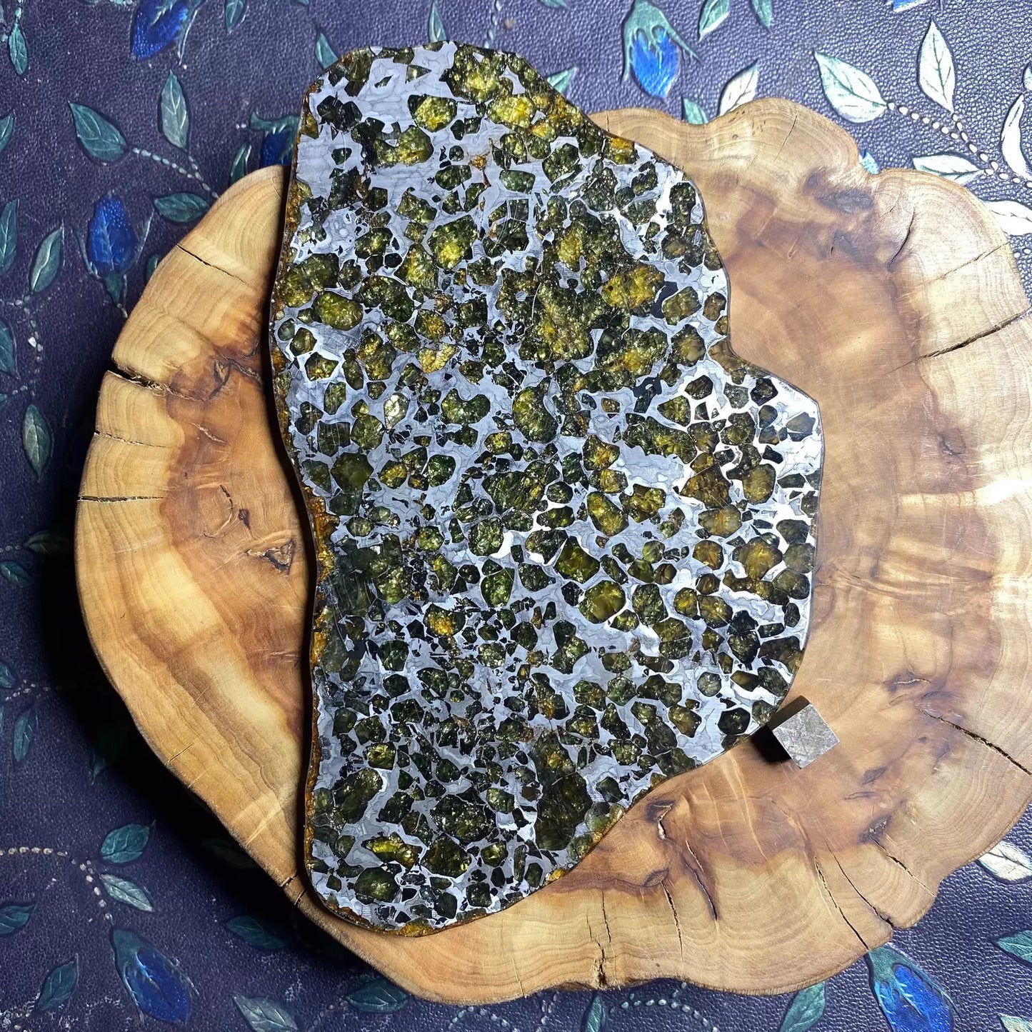 Seymchan Pallasite Meteorite Slice – Imperial Green Olivine Collector’s Piece