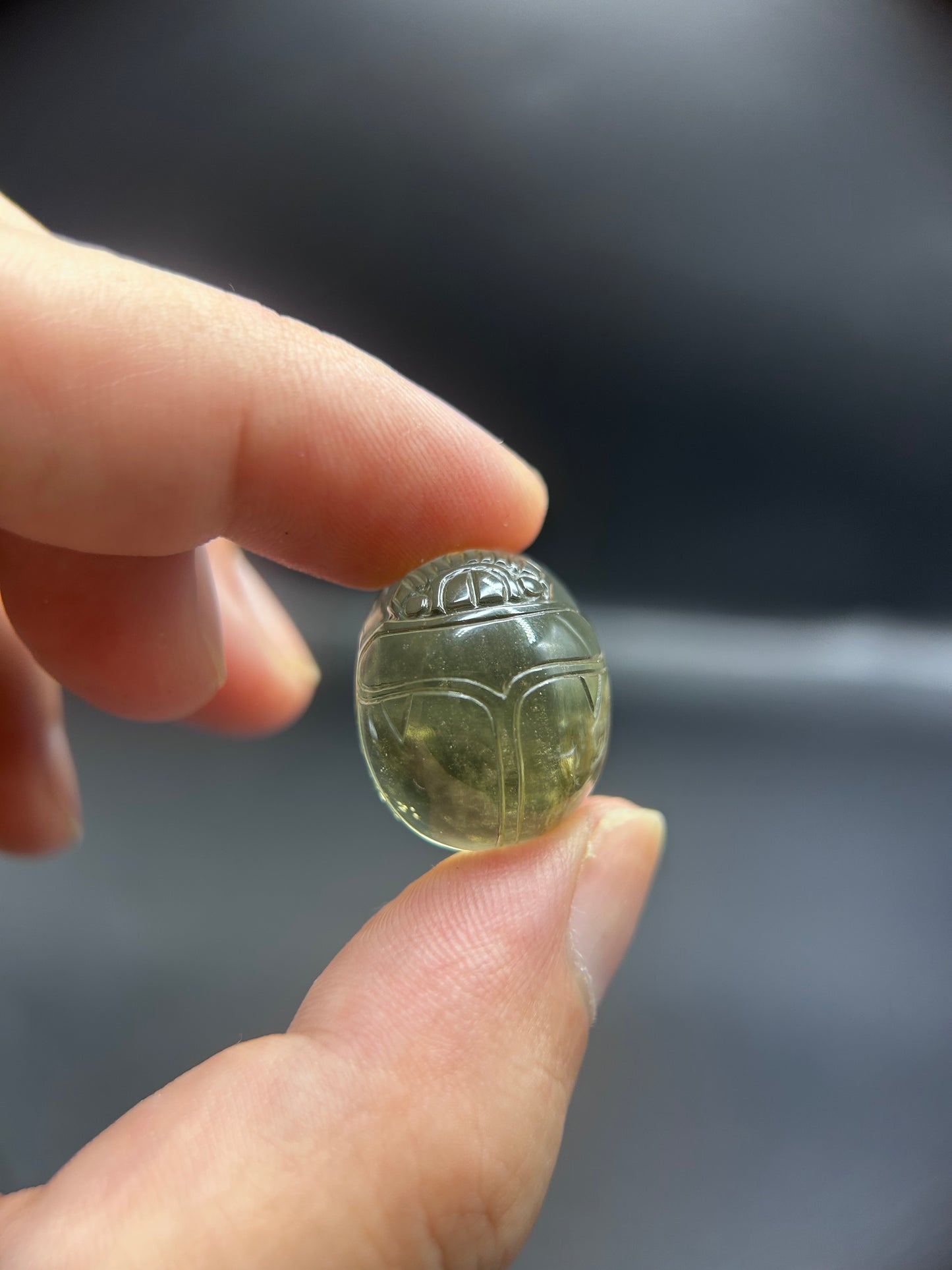 Libyan Desert Glass Scarab Ornament – Handcrafted Egyptian Amulet for Protection & Rebirth 20*18mm