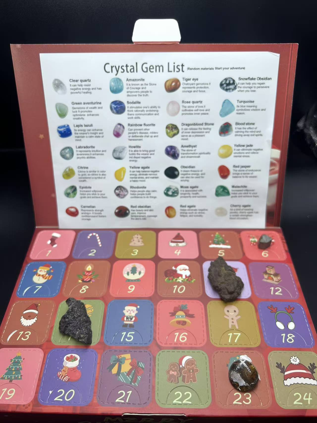 Unique Mini 28pcs Meteorite Specimen Box Set - Mystery Boxes, Healing Stones Collection, Perfect Gift for Children&Beginners, Christmas gift