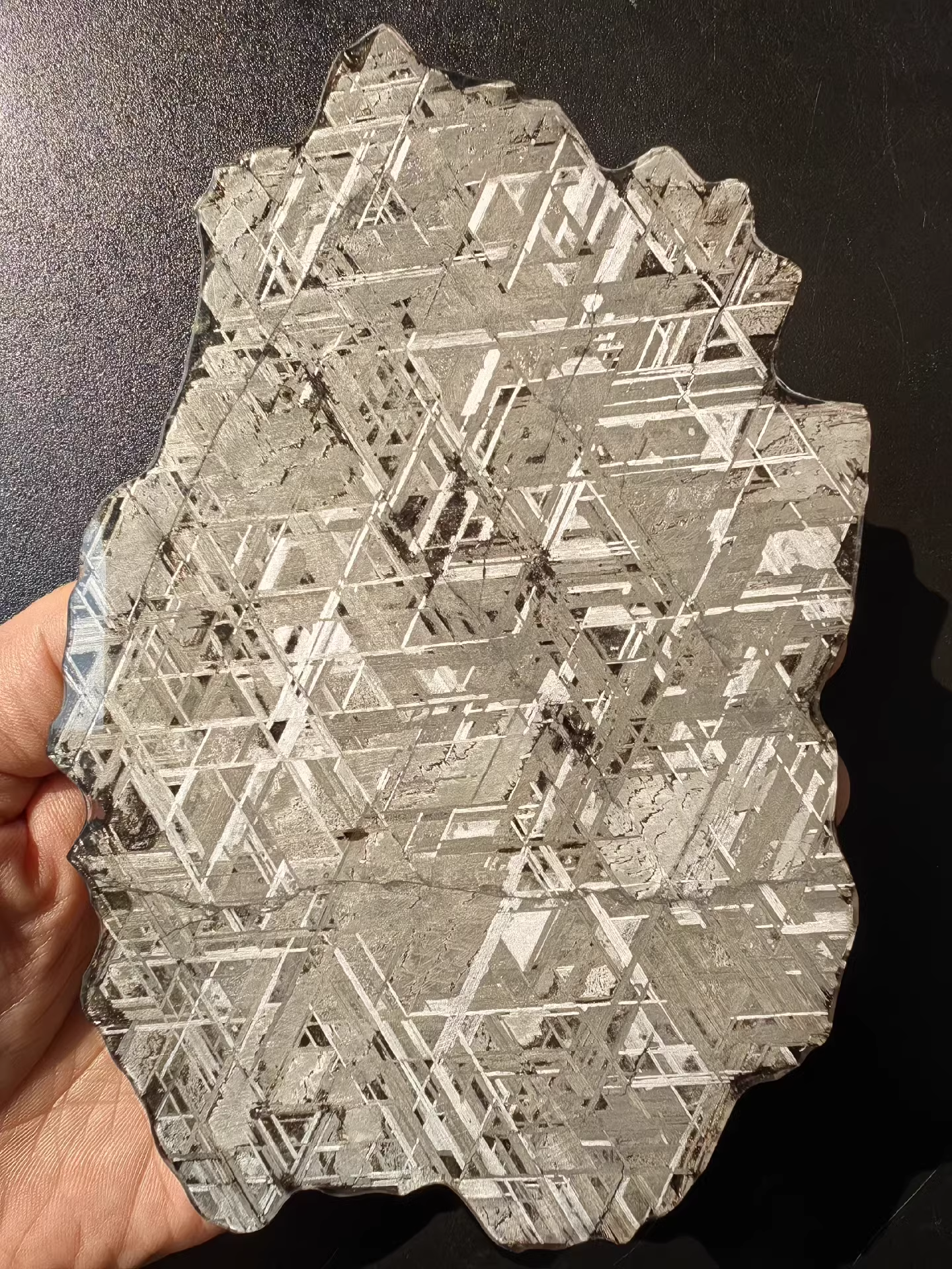 Museum Class Natural Muonionalusta meteorite/Meteorite Specimen/Meteorite Slice/Sweden Meteorite/Meteorite Chip/Meteorite Fragment 822 Grams