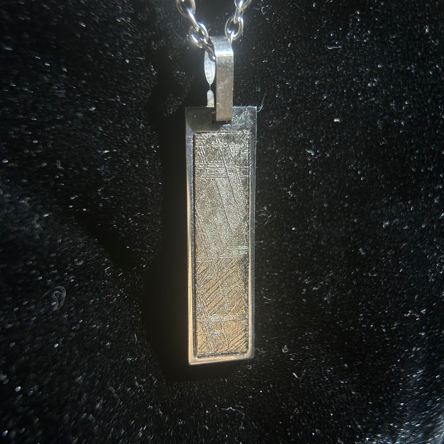 Shield of Stars Mini Pendant Necklace | Kenya Sericho Pallasite (Olivine Meteorite) Inlay | Cosmic Shield Charm | Gift Box + COA | 10×18×4mm