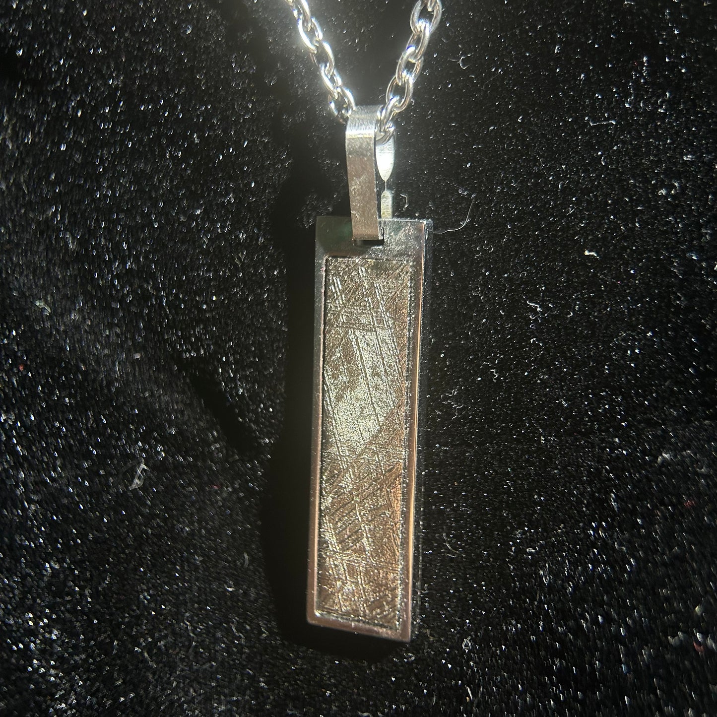 Shield of Stars Mini Pendant Necklace | Kenya Sericho Pallasite (Olivine Meteorite) Inlay | Cosmic Shield Charm | Gift Box + COA | 10×18×4mm